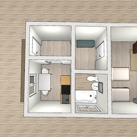 Emas 2 Mit 2 Einzelbetten, Kueche, Wlan, Tv